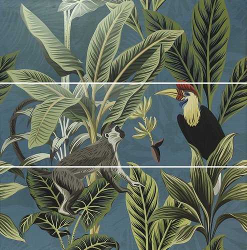 Декор APE  Set (3) Abc Toucan Blue 40х120
