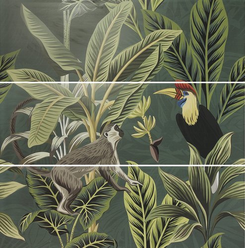  Декор APE  Set (3) Abc Toucan Green 40х120 / Основное большое изображение