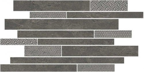 Декор Ламелла Серый Темный Мозаичный 8,5мм  25×50.2