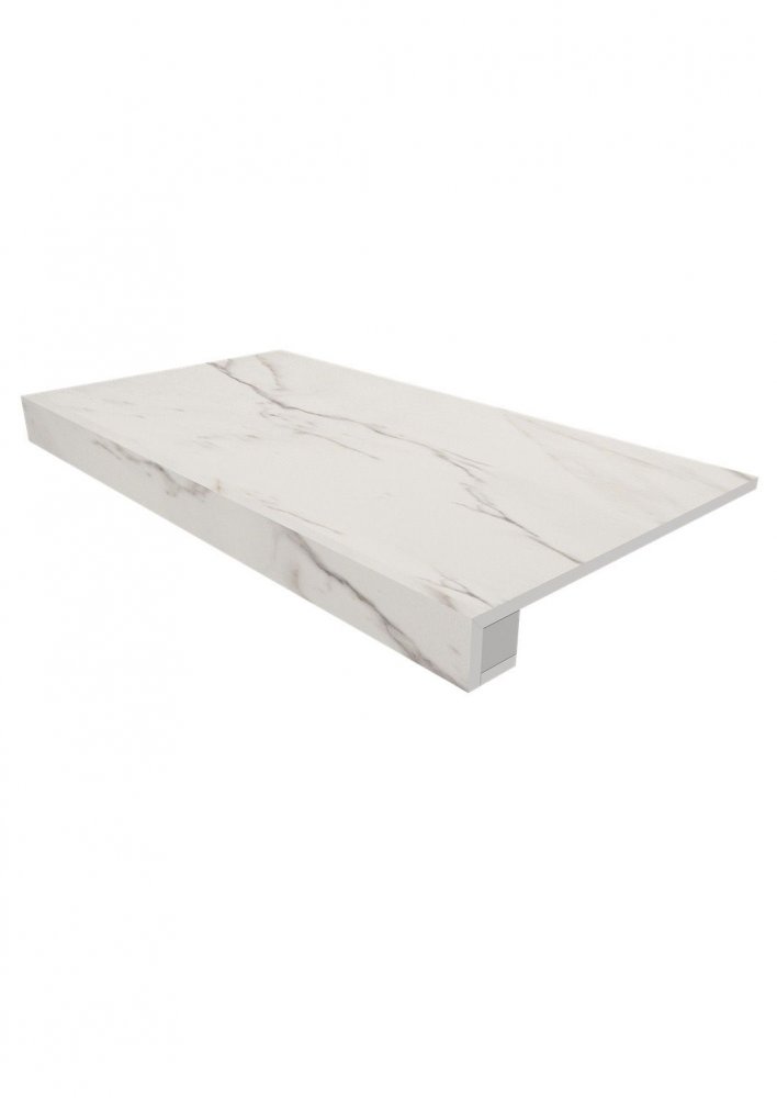 Estima Комплект Ideal  (Ступень ID01 (33x120)  Неполированная  (прямоугол. бортик) без насечек+ Подступенок (14,5x120)) / Основное большое изображение