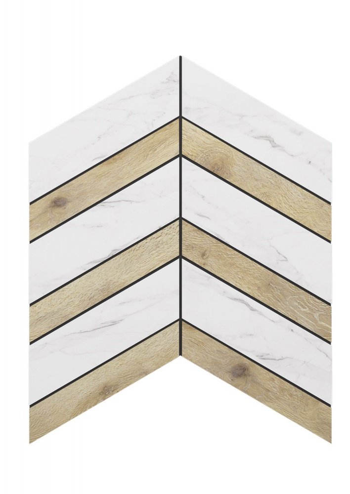 Ametis by Estima Мозаика  Supreme SM01/SI01 Chevron 37,5x29x10  Неполированная / Основное большое изображение