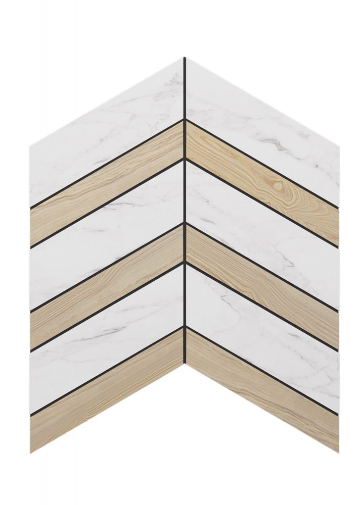 Ametis by Estima Мозаика  Supreme SM01/SI03 Chevron 37,5x29x10  Неполированная / Основное большое изображение