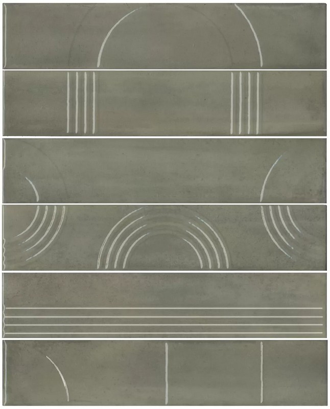 Kerama Marazzi KMP3STA003RN6X Панно Мажорель зелёный глянцевый (из 6 частей 6х28,5) 36x28,5x1 / Основное большое изображение