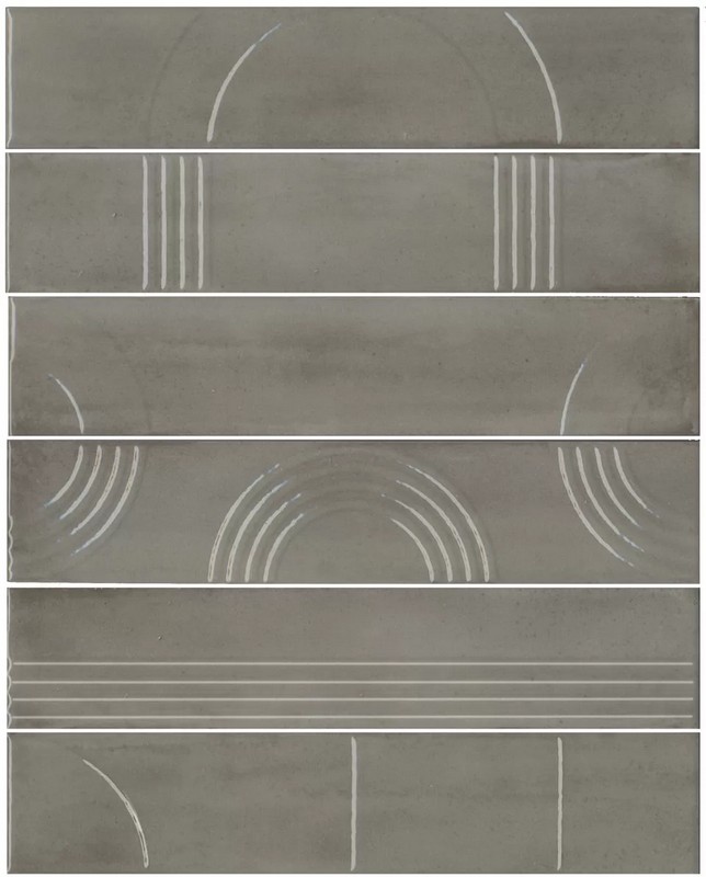 Kerama Marazzi KMP3STA004RN6X Панно Мажорель серый глянцевый (из 6 частей 6х28,5) 36x28,5x1 / Основное большое изображение