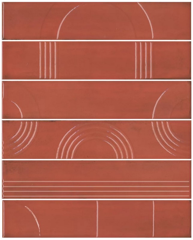 Kerama Marazzi KMP3STA005RN6X Панно Мажорель красный глянцевый (из 6 частей 6х28,5) 36x28,5x1 / Основное большое изображение