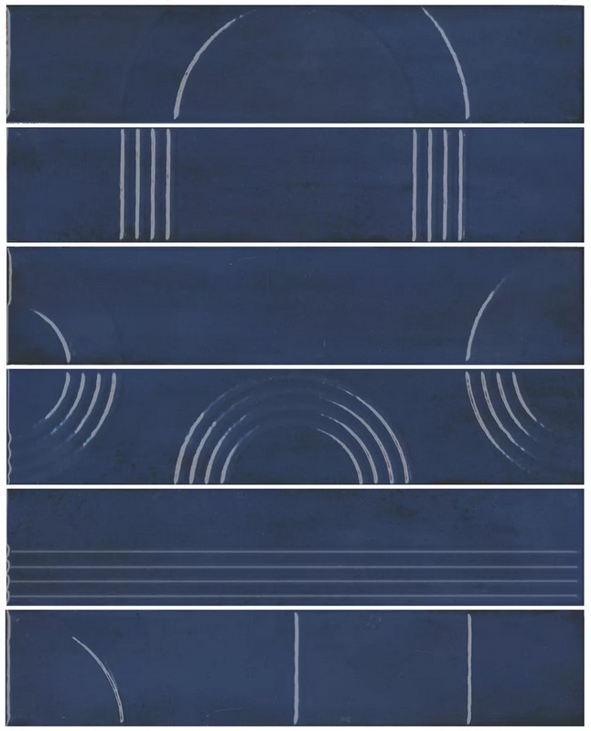 Kerama Marazzi KMP3STA007RN6X Панно Мажорель синий тёмный глянцевый (из 6 частей 6х28,5) 36x28,5x1 / Основное большое изображение