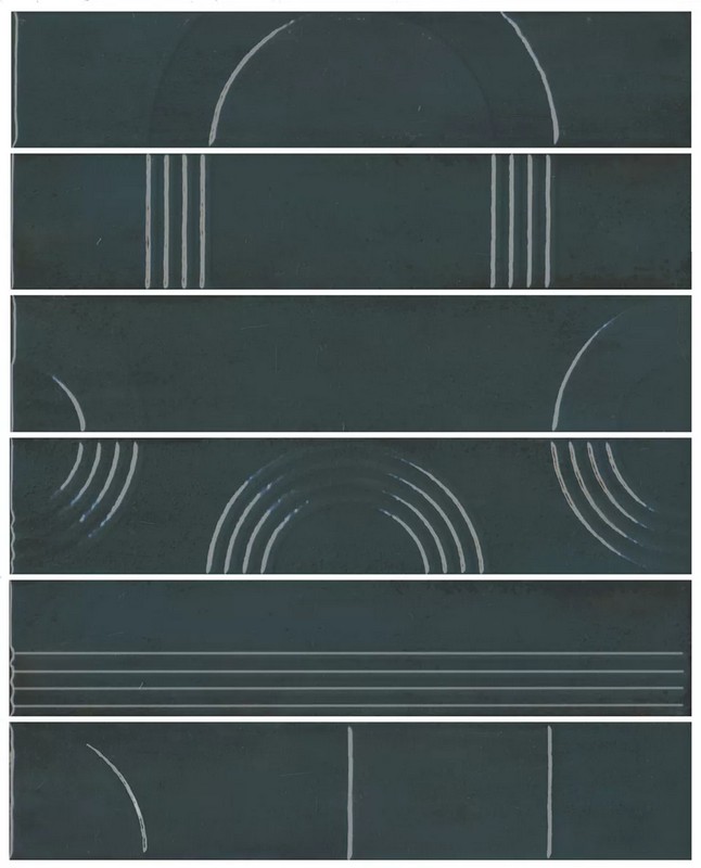 Kerama Marazzi KMP3STA008RN6X Панно Мажорель зелёный тёмный глянцевый (из 6 частей 6х28,5) 36x28,5x1 / Основное большое изображение