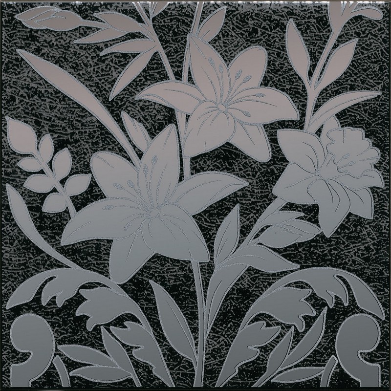 Kerama Marazzi HGD/B567/5292 Барберино 3 черный глянцевый 20x20x0,69 декор / Основное большое изображение