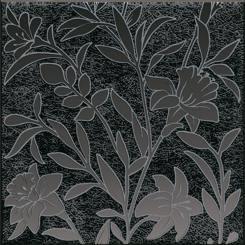 Kerama Marazzi HGD/B568/5292 Барберино 4 черный глянцевый 20x20x0,69 декор / Основное большое изображение