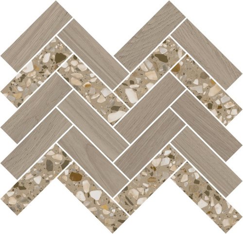 Декор Монтиони мозаичный коричневый светлый 34x35,5x0,9