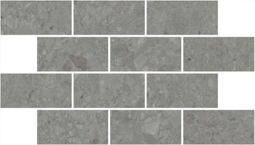 Декор Чеппо ди Гре мозаичный серый тёмный матовый обрезной 34,6x20x0,9