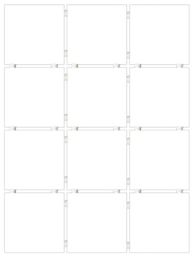 Конфетти белый глянцевый из 12 частей 9,8x9,8x0,7