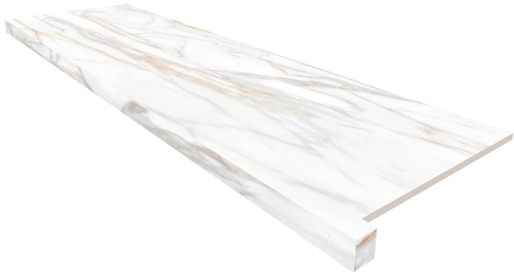 Estima Подоконник угловой SM02 33х120 непол. с боковым выступом (правый) / Основное большое изображение