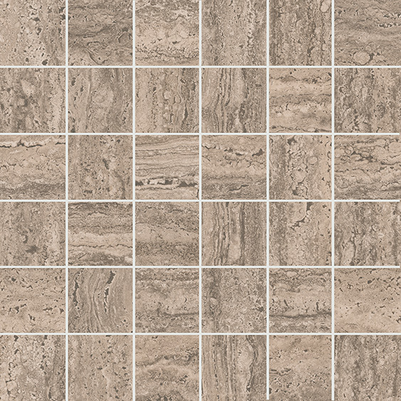 Kerama Marazzi KMD2MSA010GR Про Травертин декор мозаичный бежевый тёмный матовый обрезной 30x30x0,9 керамогранит / Основное большое изображение
