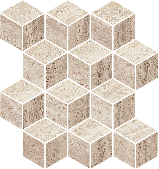 Kerama Marazzi KMD2MSM019BR Про Травертин мозаичный микс матовый обрезной 34,5x37x0,9 декор / Основное большое изображение