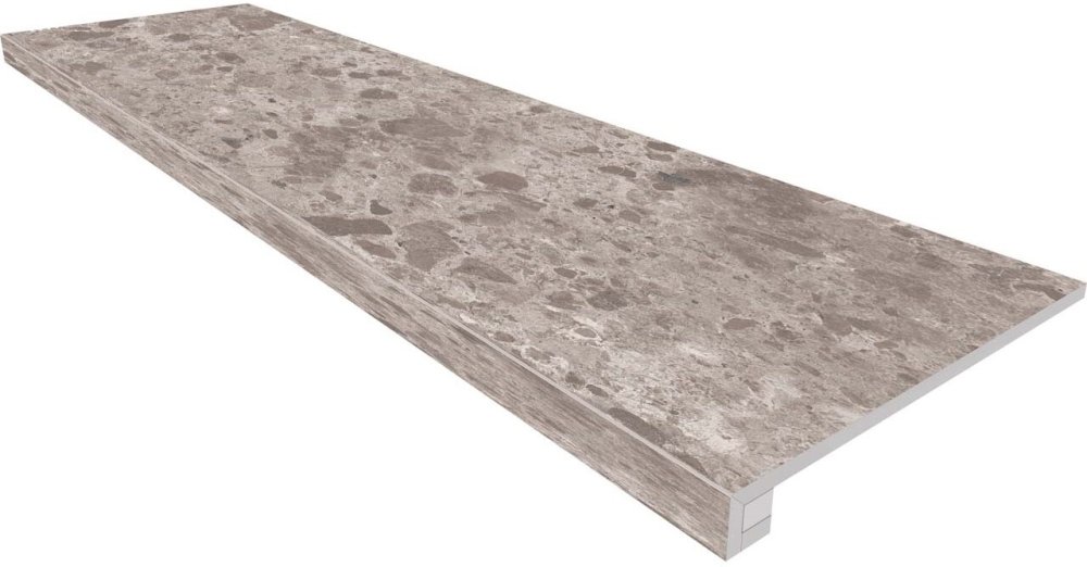 Estima Комплект (Ступень GR02 (33x120x9) непол. (прямоугол. бортик) без насечек + Подступенок (14,5x120x9)) / Основное большое изображение